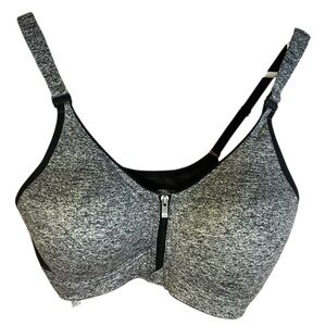 VSX Gray Zip-Front Sports Bra